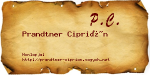 Prandtner Ciprián névjegykártya